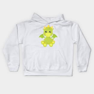 Cute Dragon, Green Dragon, Little Dragon, Magic Kids Hoodie